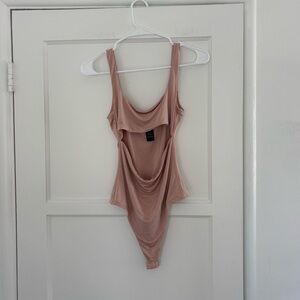H:ours Pink Cutout Bodysuit